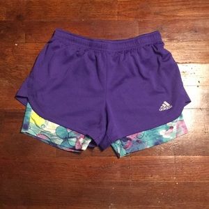 Purple double layer shorts from adidas